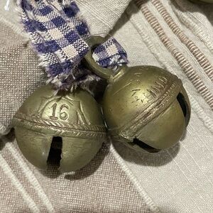 Vintage Brass Sleigh Bells, India brass bells
